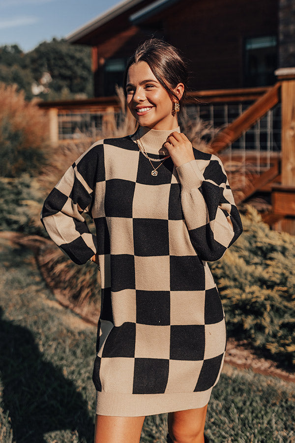 black and white sweater dress